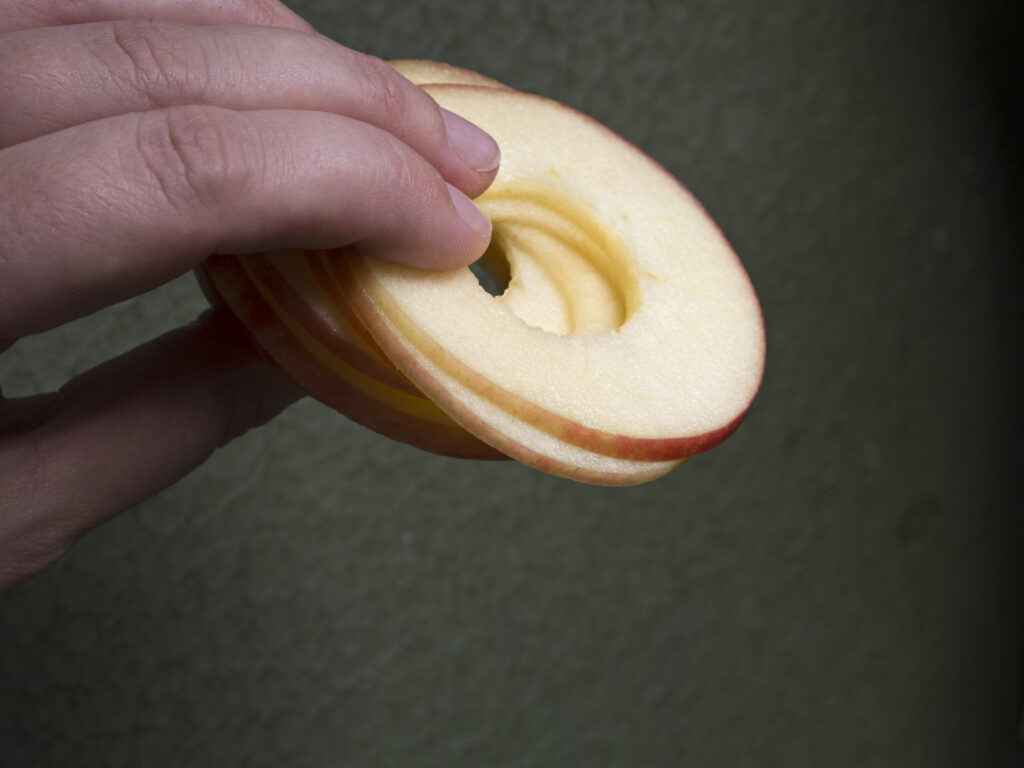 frisch geschnittene Apfelscheiben